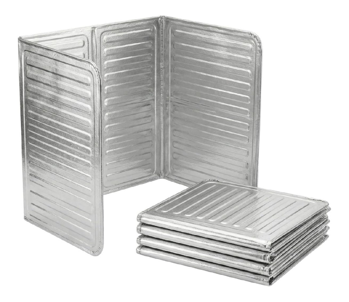 DE 5 Lot Plaque Anti Projection Cuisine ¨C Bouclier Aluminium Pliable Contre eclaboussure Huile Graisse ¨C PareVent Cuisson 3 Volets 84x32cm ¨C Protection Gaziniere Lavable Reutilisable