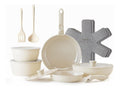 de accumulateur Redchef cuisine ceramique 16 pieces poele et casserole antiadhesives poignee amovible induction sans PFAS lavevaisselle Beige