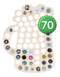 Chope Creative Deco du Biere en Contreplaque Support du Collection de 70 Capsules du Bouteilles 325 x 44 x 05 cm Collection Capsules de Bouteilles En Contreplaque