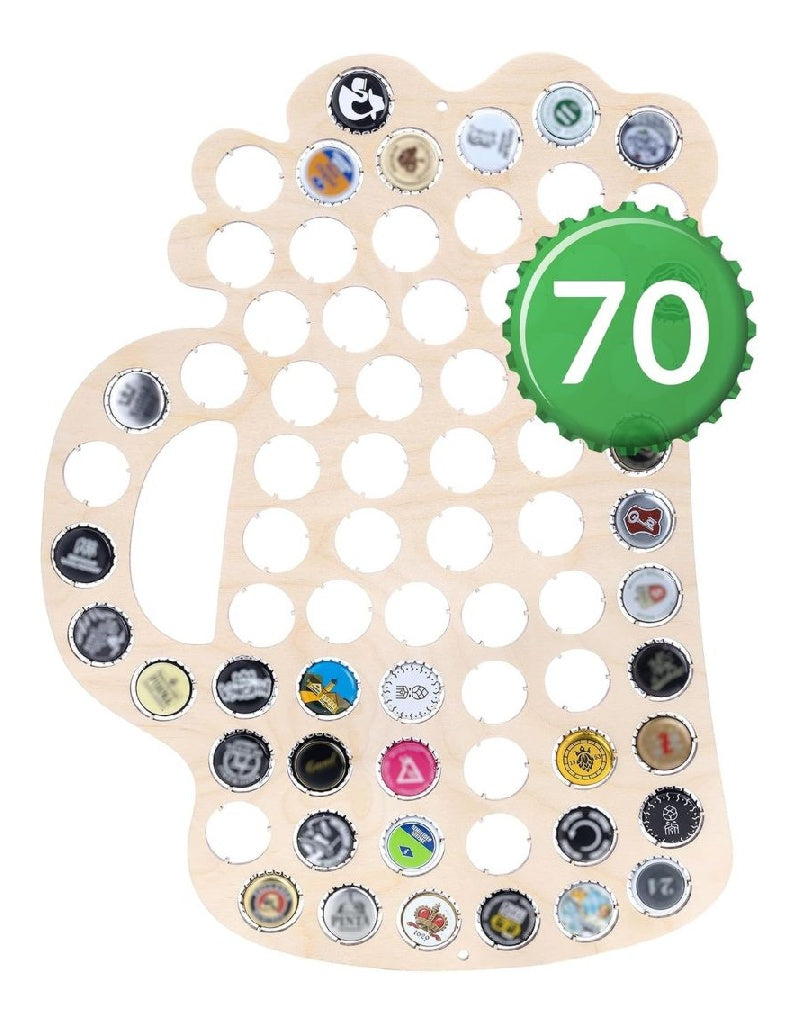 Chope Creative Deco du Biere en Contreplaque Support du Collection de 70 Capsules du Bouteilles 325 x 44 x 05 cm Collection Capsules de Bouteilles En Contreplaque