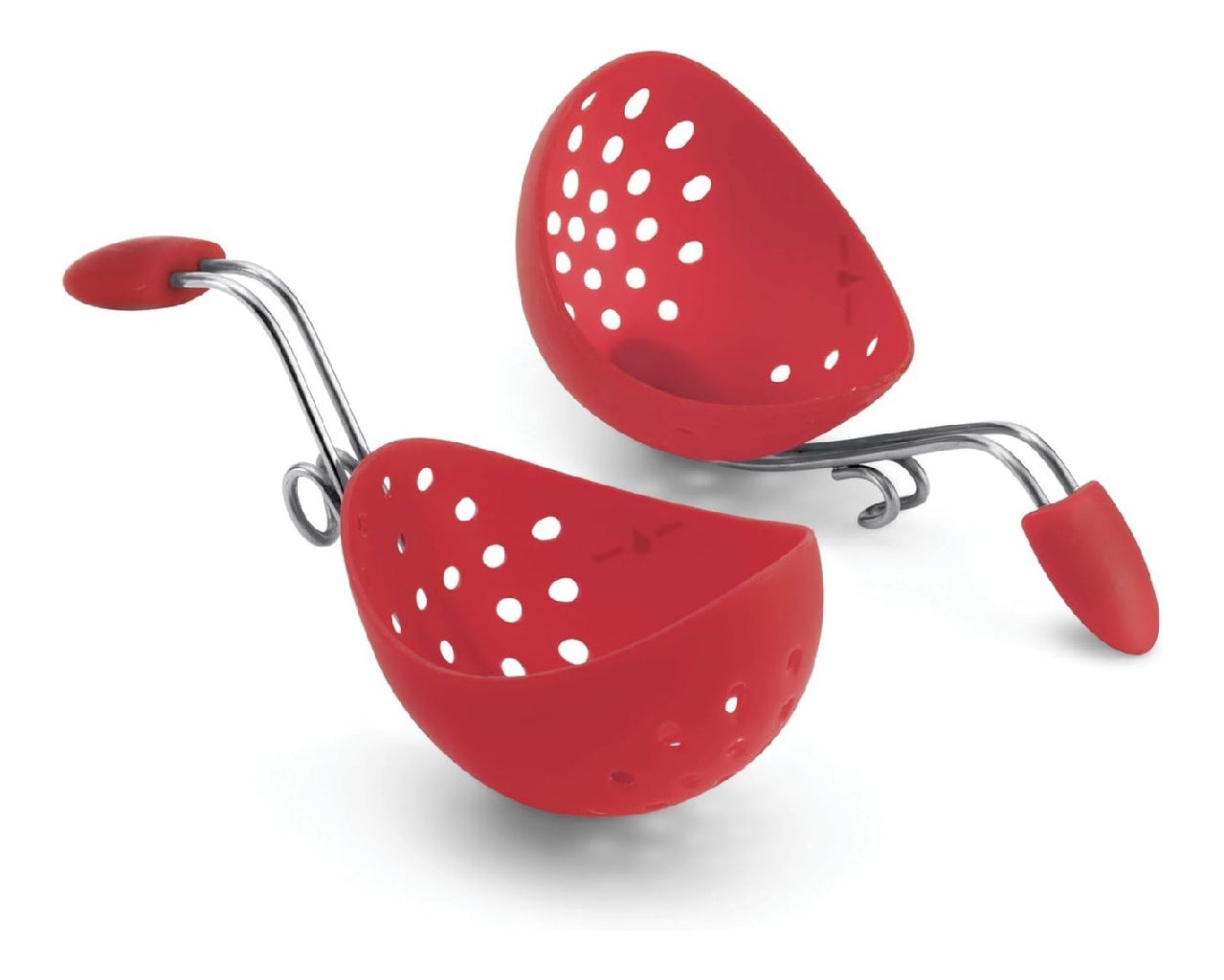 Set 717182 de 2 Pocheuses a Oeufs en Silicone Rouge