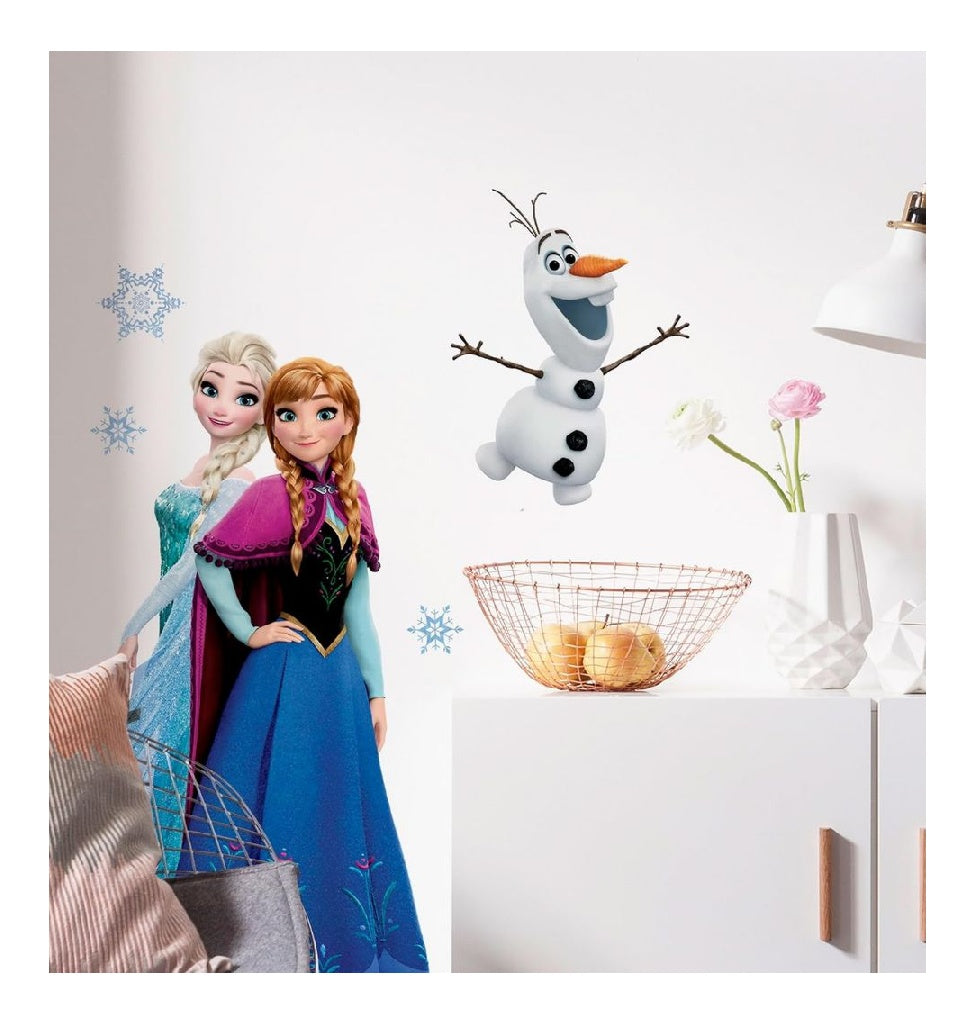 Sticker mural La Reine de Neiges avec Anna et Elsa Dimensions 50 x 70 cm Disney Stickers muraux pour chambre d'enfant Reine des Neiges Stickers Decoration Fille Colore
