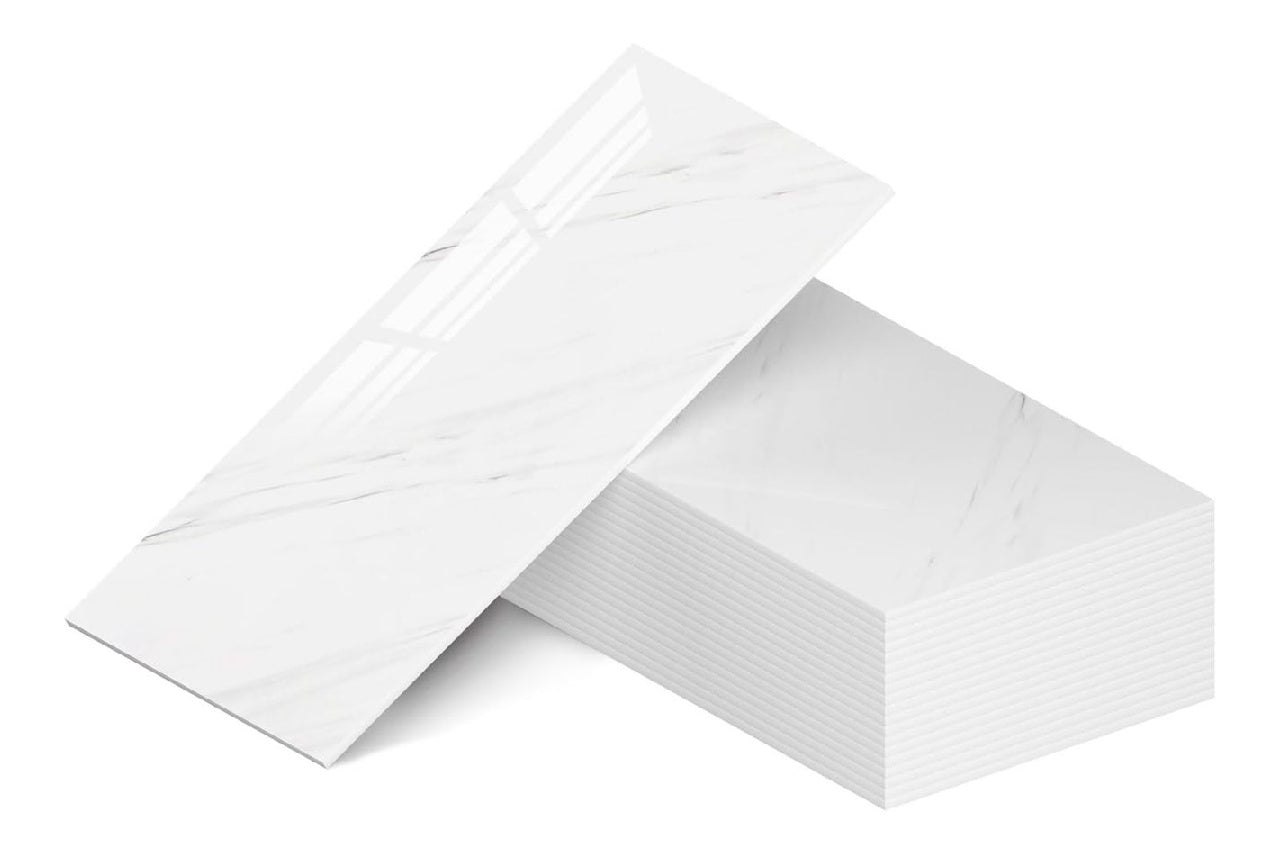 Muraux Panneaux Marbre Autocollants 60 x 30 cm Lot de 20 Carrelage Mural PVC Impermeable destine a Cuisine et Salle du Bain Credence Effet Marbre Blanc Nuage