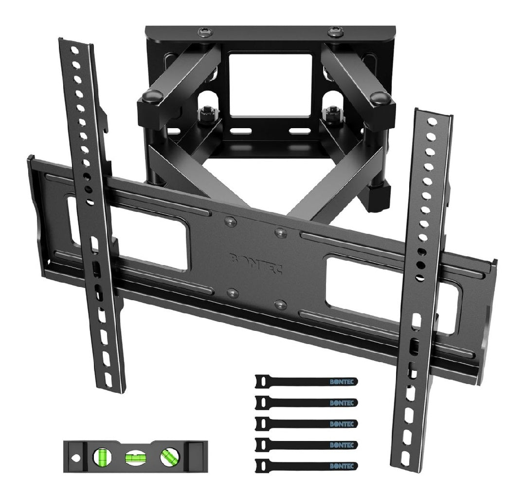 Support Mural BONTEC TV Orientable et Inclinable 2370 Pouces Charge 45 kg VESA 400x400mm Bras Doubles Solides et Robustes Pour ecrans LED/LCD plats ou incurves