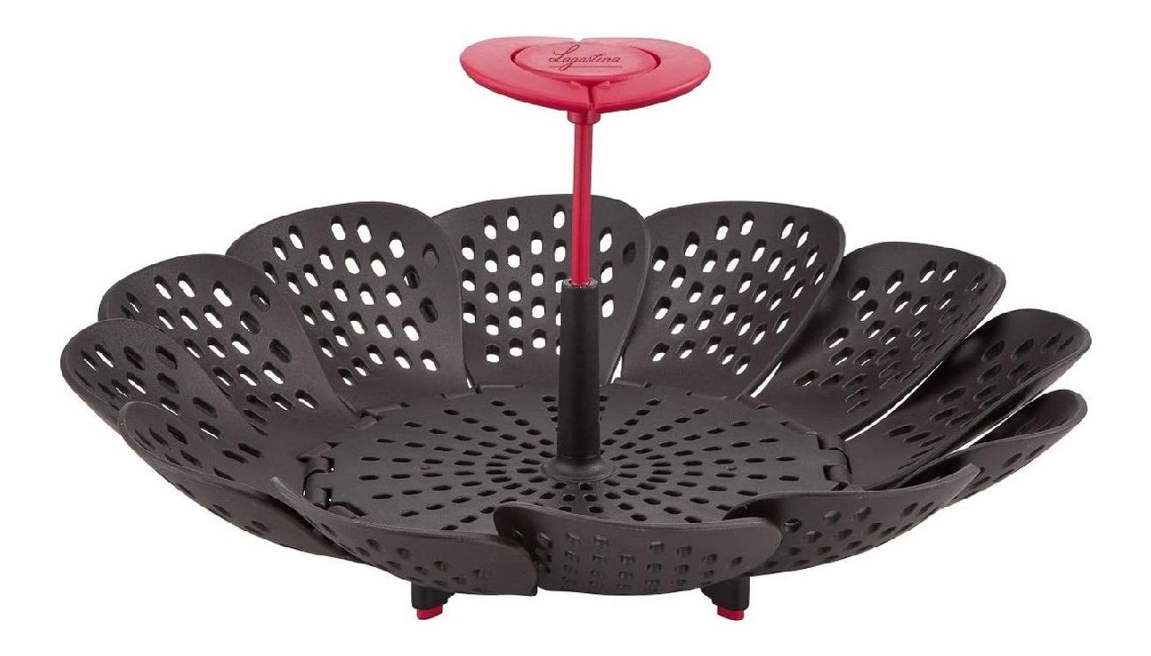 Smart Ingenio Lagostina Panier Vapeur avec ailerons Plastique Noir et Rouge