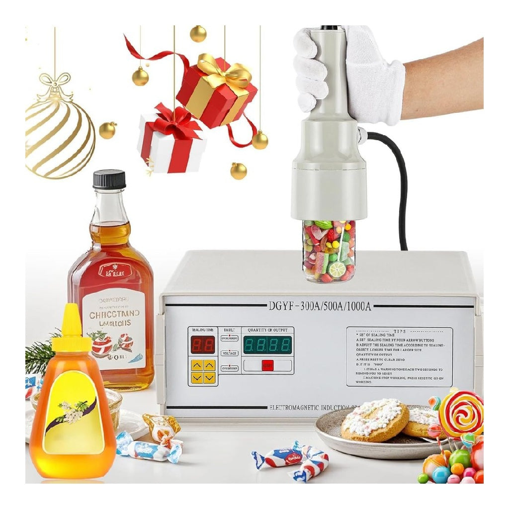 Machine a NEWTRY sceller a induction de 10 a 50 mm avec fonction de comptage pour bouteilles en plastique avec couvercle plat ou pointu